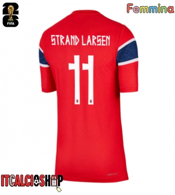 Norvegia Jorgen Strand Larsen #11 Prima Maglia Femmina Mondiali 2026 Manica Corta Norvegia Jorgen Strand Larsen #11 Prima Maglia Femmina Mondiali 2026 Manica Corta